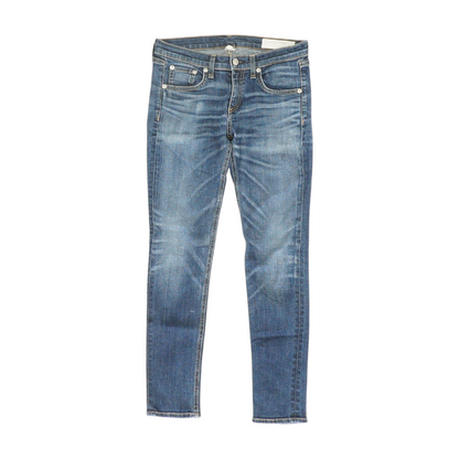 Blue Solid Denim Capris
