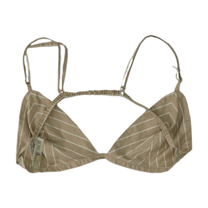Beige Striped Swim Top