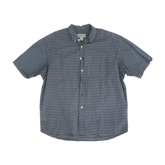 Navy Plaid Short Sleeve Button Down