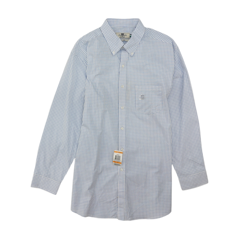 White Check Long Sleeve Button Down