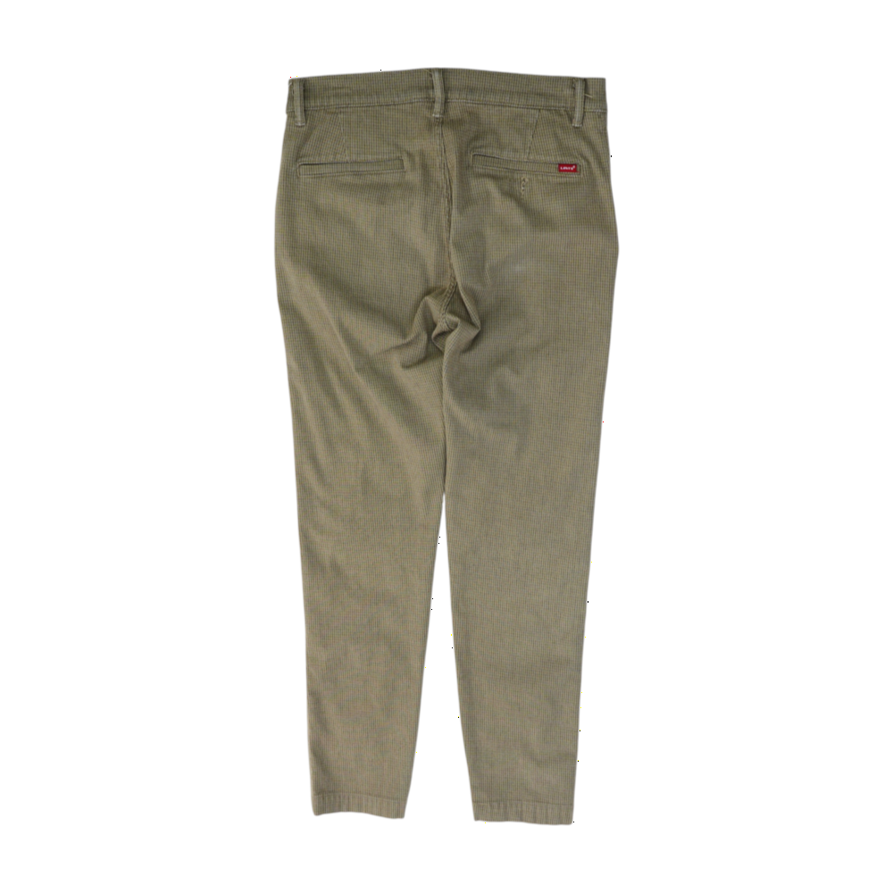 Tan Check Tapered Pants