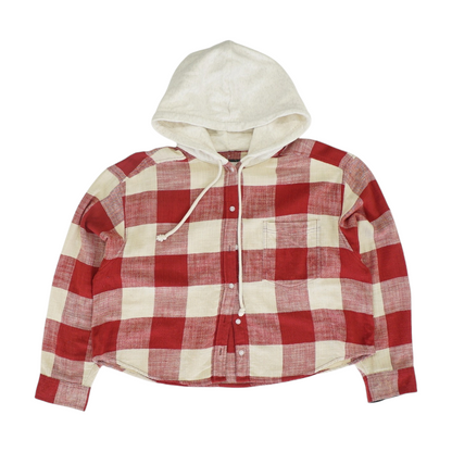 Beige Check Flannel Button Down