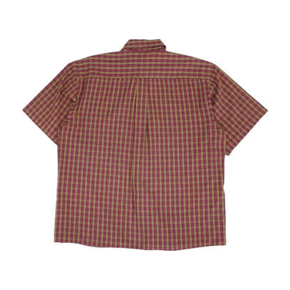 Red Plaid Short Sleeve Button Down