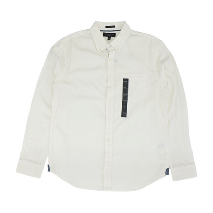 Ivory Solid Long Sleeve Button Down