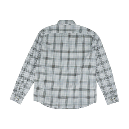 White Plaid Long Sleeve Button Down