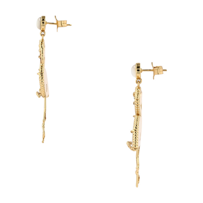 Costume Mother Of Pearl Drop Earrings