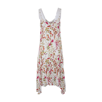White Floral Midi Dress