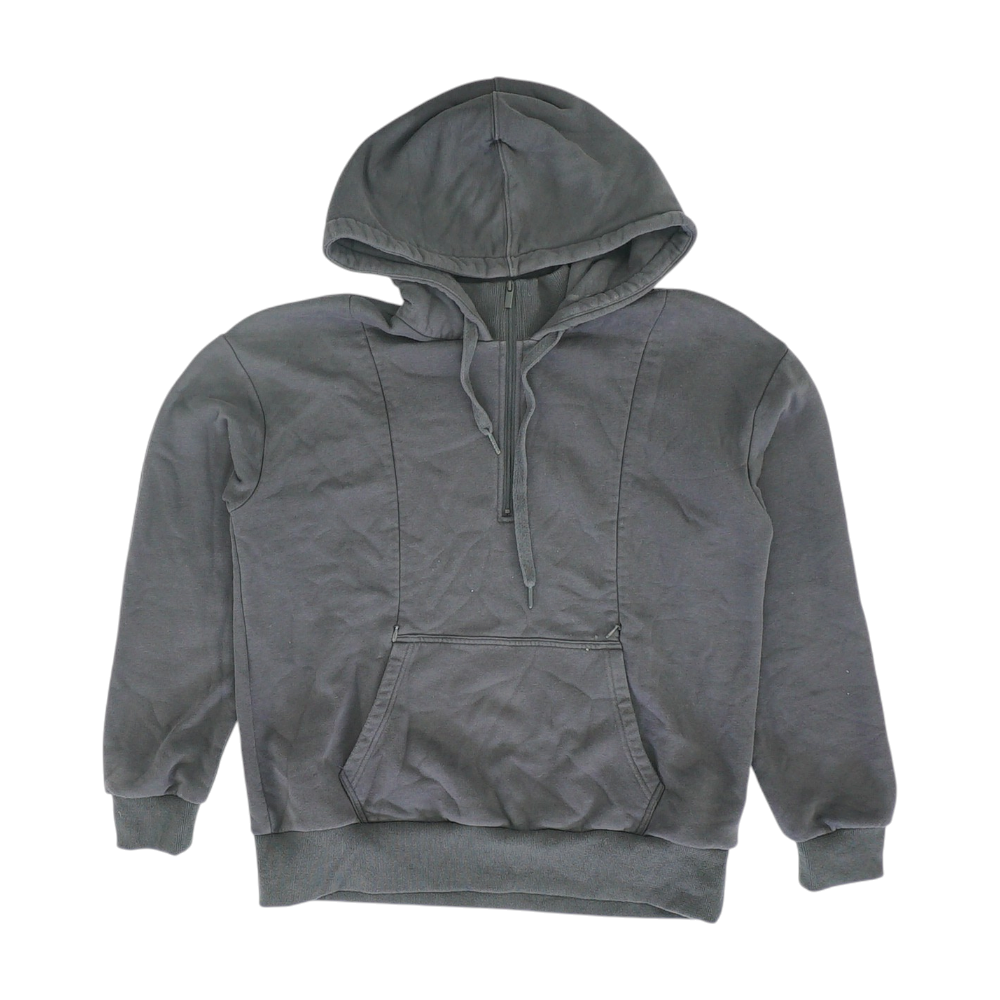 Gray Solid 1/4 Zip Pullover