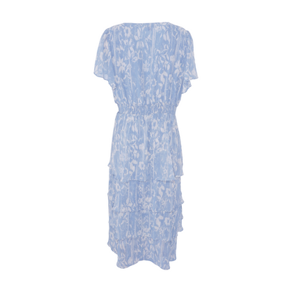 Blue Abstract Midi Dress