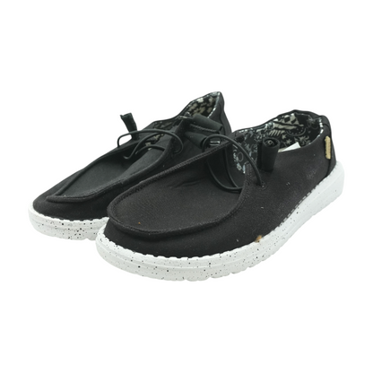 Black Lace-Up Flats