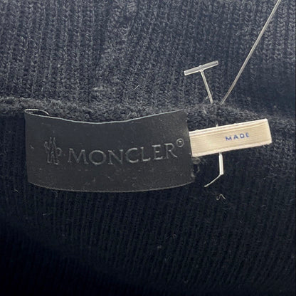 Black Wool-Blend Fz Hooded Cardigan