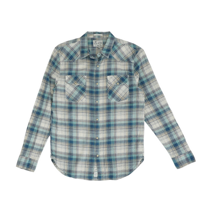 Beige Plaid Long Sleeve Button Down