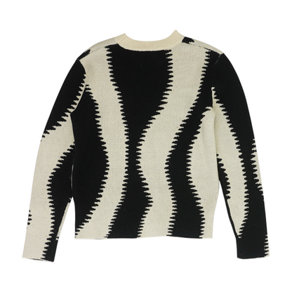 Beige Color Block Pullover Sweater
