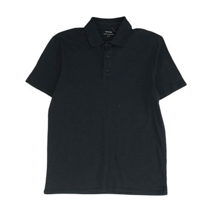 Vince. Black Solid Short Sleeve Polo – Image 1