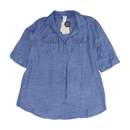 Blue Plus Button Down