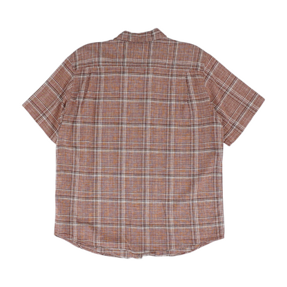 Rust Plaid Short Sleeve Button Down