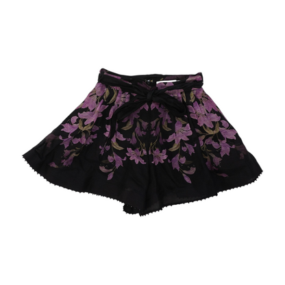 Purple Dawning Beaded Tuck Shorts