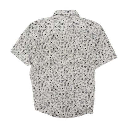 International Report White Print Short Sleeve Button Down – Image 2