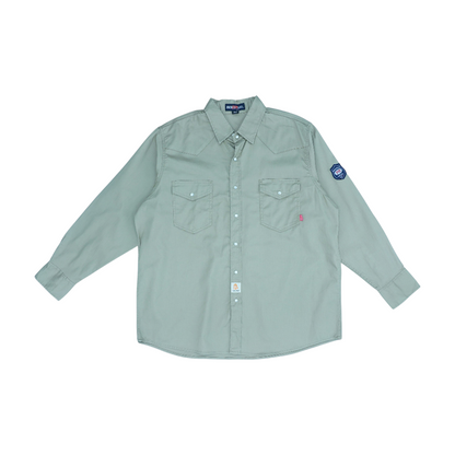 Khaki Solid Long Sleeve Button Down