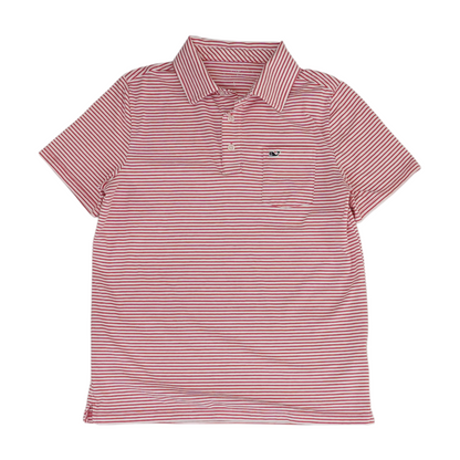 Red Striped Short Sleeve Polo