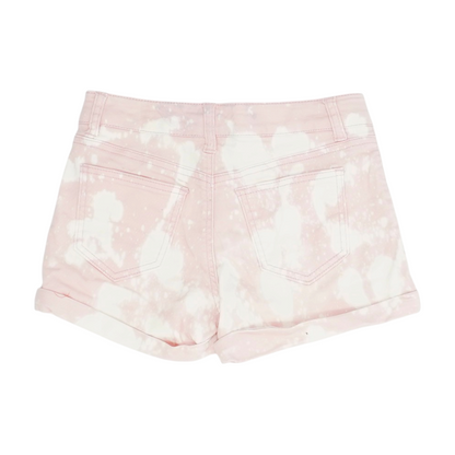 Pink Tie-Dye Denim Shorts