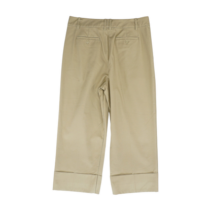Khaki Solid Chino Capris