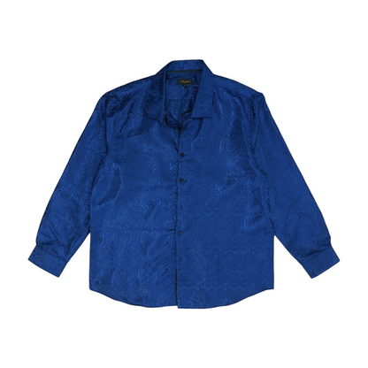 Blue Paisley Long Sleeve Button Down