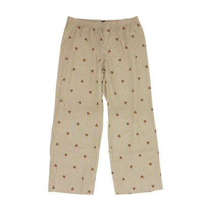 Beige Striped Pajama Bottom