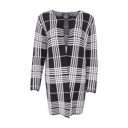 Black Plaid Cardigan Sweater