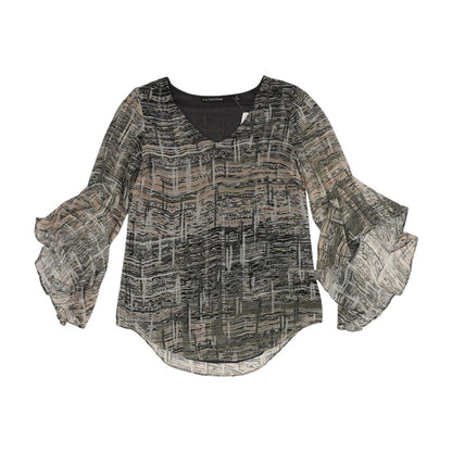Multi Graphic 3/4 Sleeve Blouse