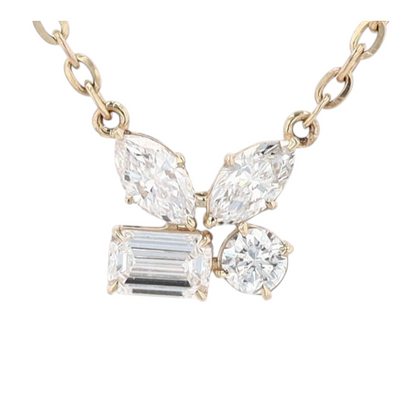 7/8 ctw 14K Yellow Gold Lab Grown Diamond Station Necklace