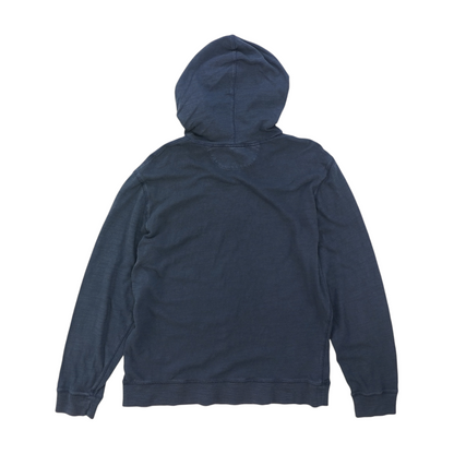 Blue Solid Hoodie Pullover