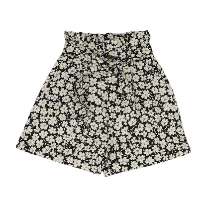 Black Floral Chino Shorts