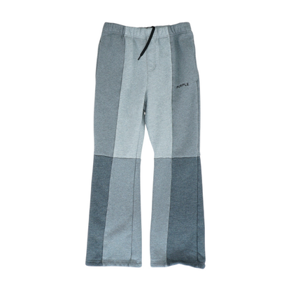 Gray Color Block Straight Pants