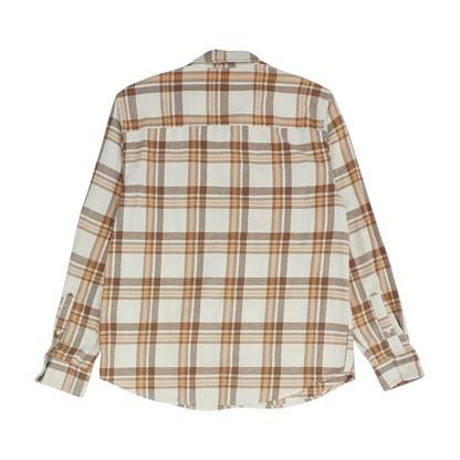 Ivory Plaid Flannel Button Down