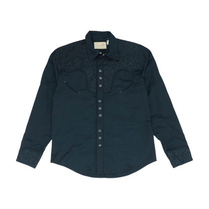 Black Floral Long Sleeve Button Down