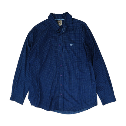 Blue Print Long Sleeve Button Down