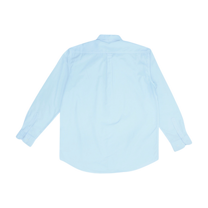 White Solid Long Sleeve Button Down