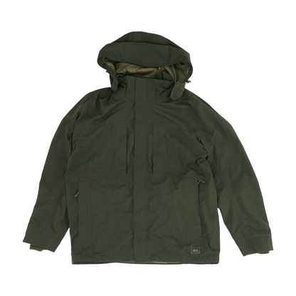 Green Solid Rain Jacket