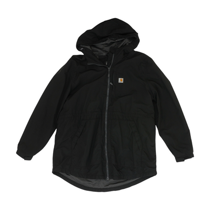 Black Solid Rain Jacket