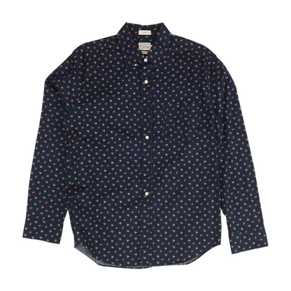 Navy Floral Long Sleeve Button Down