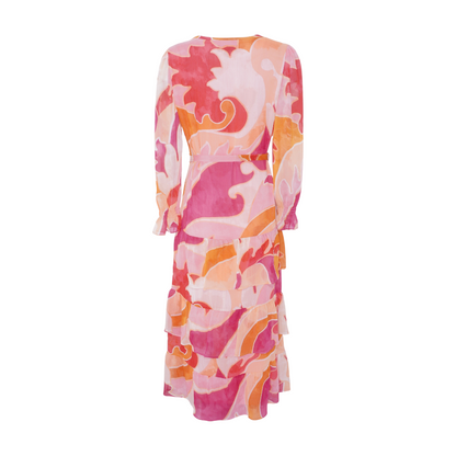 Multi Abstract Midi Dress