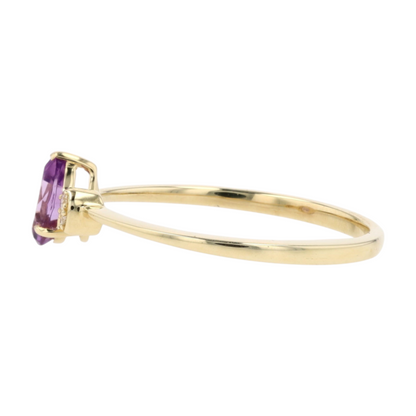 1/3 ctw 10K Yellow Gold Amethyst Fashion Ring
