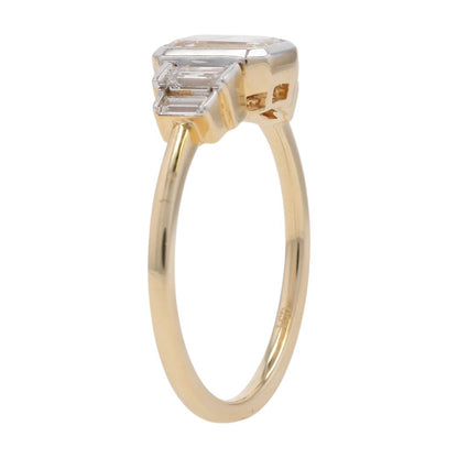 1 3/8 Ct 14K Gold Lab Grown Diamond Bezel Set Center Engagement Ring