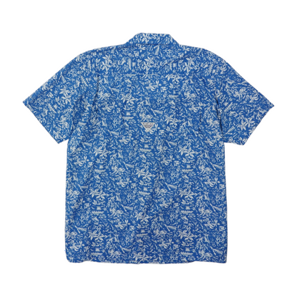 Blue Tropical Outdoor Button Down