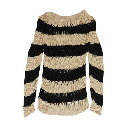 Beige Striped Cover-Up