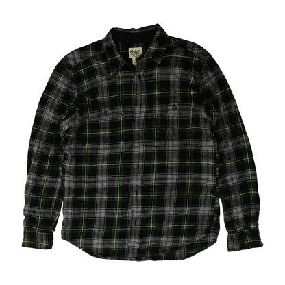 Green Plaid Flannel Button Down