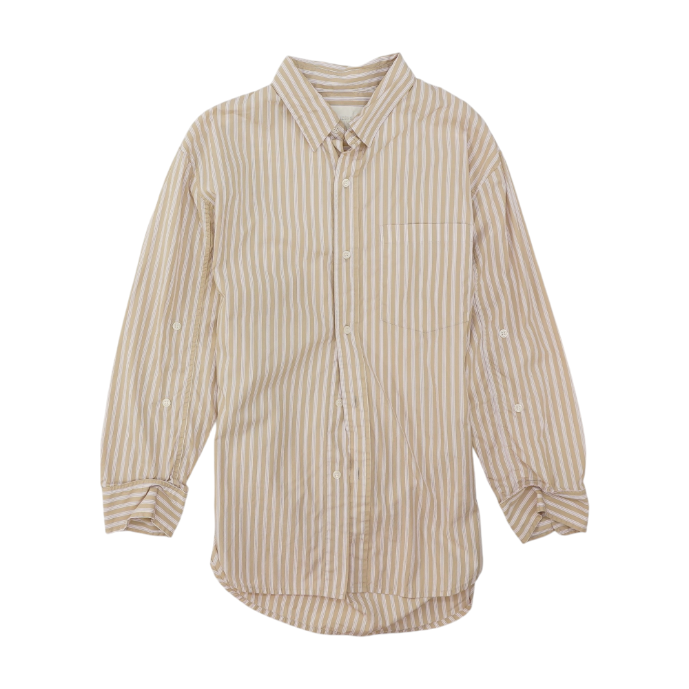 Beige Striped Button Down