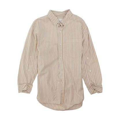 Beige Striped Button Down
