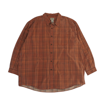 Rust Plaid Long Sleeve Button Down